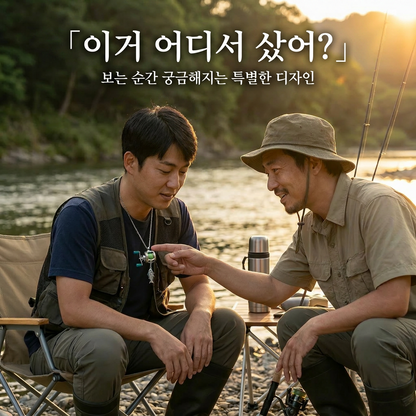 LACIAGA 움직이는 미니 낚시 릴 목걸이