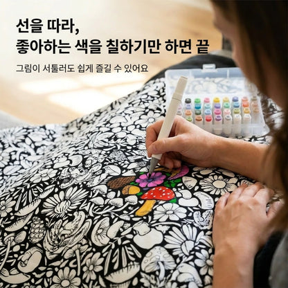 LACIAGA 컬러링 블랭킷 | 24색 마커 포함