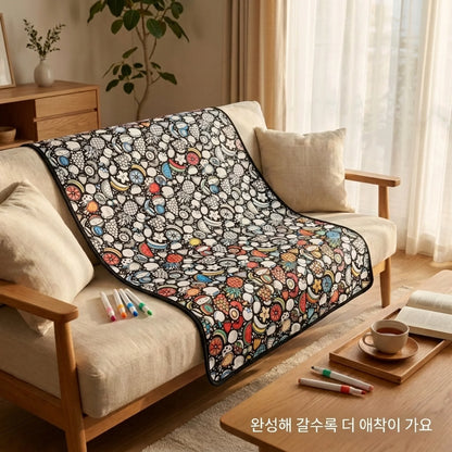 LACIAGA 컬러링 블랭킷 | 24색 마커 포함