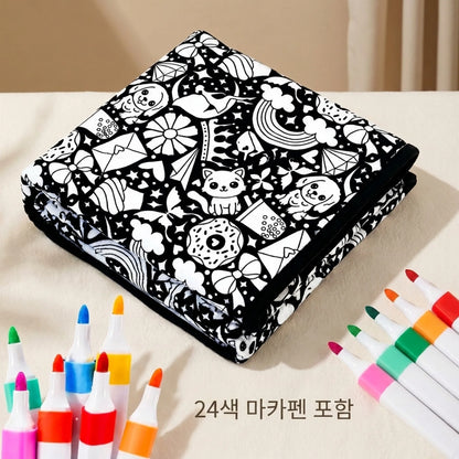 LACIAGA 컬러링 블랭킷 | 24색 마커 포함